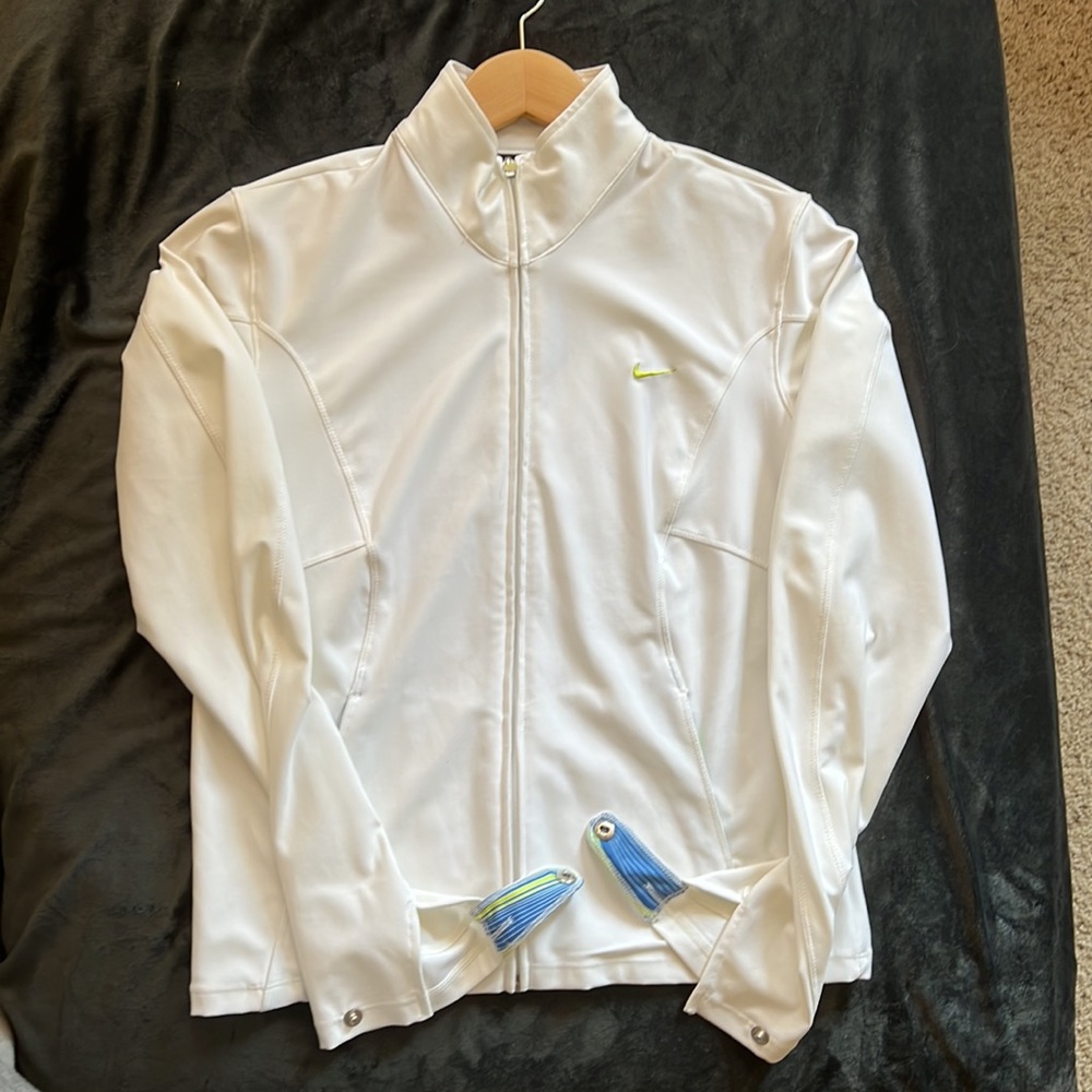 New!!! Nike Dri-Fit Cardio Jacket w/Lime Green Swoosh. Defined and Detailed.